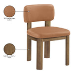 Paloma Vegan Leather Upholstered Dining Chair in Cognac