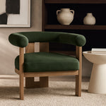 Arienzo Velvet Performance Fabric Upholstered Accent Chair in Green