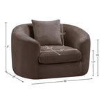 Penelope Chenille Fabric Upholstered Chair in Brown