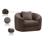 Penelope Chenille Fabric Upholstered Chair in Brown