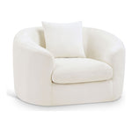 Penelope Chenille Fabric Upholstered Chair in Cream