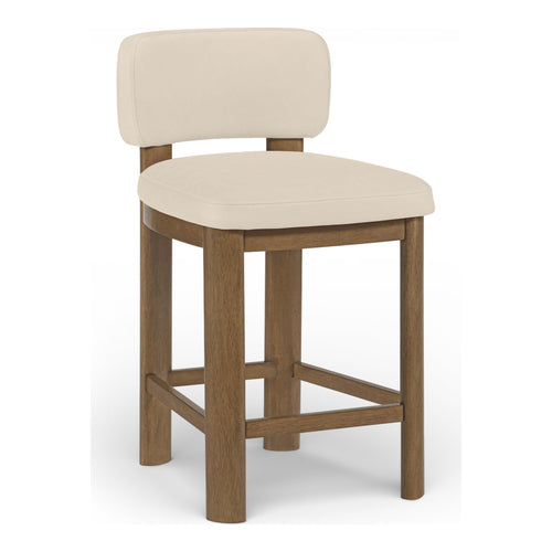 Paloma Vegan Leather Upholstered Counter Stool in Beige