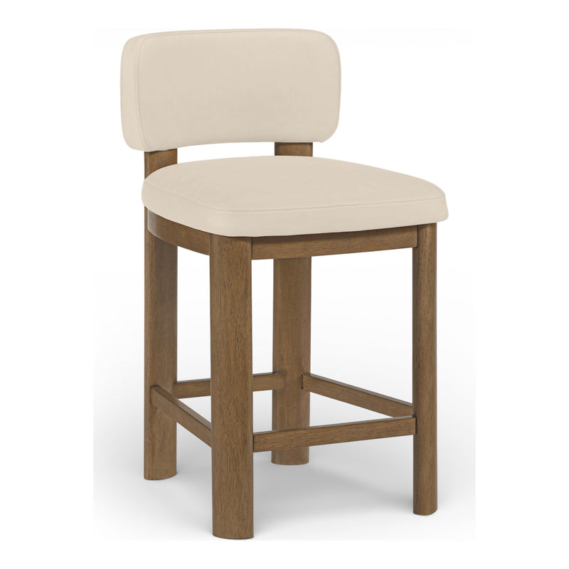 Paloma Vegan Leather Upholstered Counter Stool in Beige