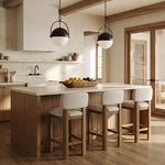Paloma Vegan Leather Upholstered Counter Stool in Beige