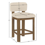Paloma Vegan Leather Upholstered Counter Stool in Beige