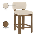 Paloma Vegan Leather Upholstered Counter Stool in Beige