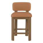 Paloma Vegan Leather Upholstered Counter Stool in Cognac