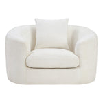 Penelope Chenille Fabric Upholstered Chair in Cream