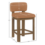 Paloma Vegan Leather Upholstered Counter Stool in Cognac