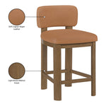 Paloma Vegan Leather Upholstered Counter Stool in Cognac