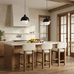Paloma Vegan Leather Upholstered Counter Stool in Cream