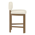 Paloma Vegan Leather Upholstered Counter Stool in Cream