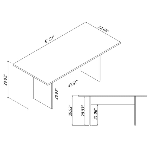 Nomad 68" Dining Table in White