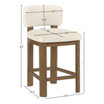 Paloma Vegan Leather Upholstered Counter Stool in Cream