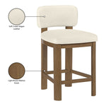 Paloma Vegan Leather Upholstered Counter Stool in Cream