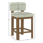 Paloma Vegan Leather Upholstered Counter Stool in Mint