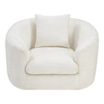 Penelope Chenille Fabric Upholstered Chair in Cream