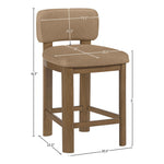 Paloma Vegan Leather Upholstered Counter Stool in Tan