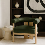Arienzo Velvet Performance Fabric Upholstered Accent Chair in Green
