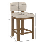 Paloma Vegan Leather Upholstered Counter Stool in Taupe