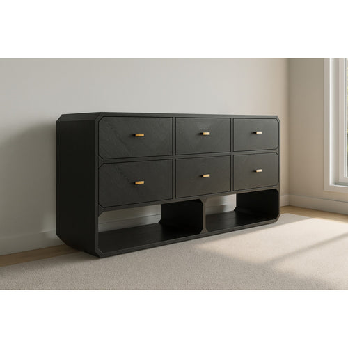 Parker Ash Veneer Dresser in Black