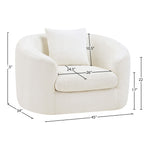 Penelope Chenille Fabric Upholstered Chair in Cream