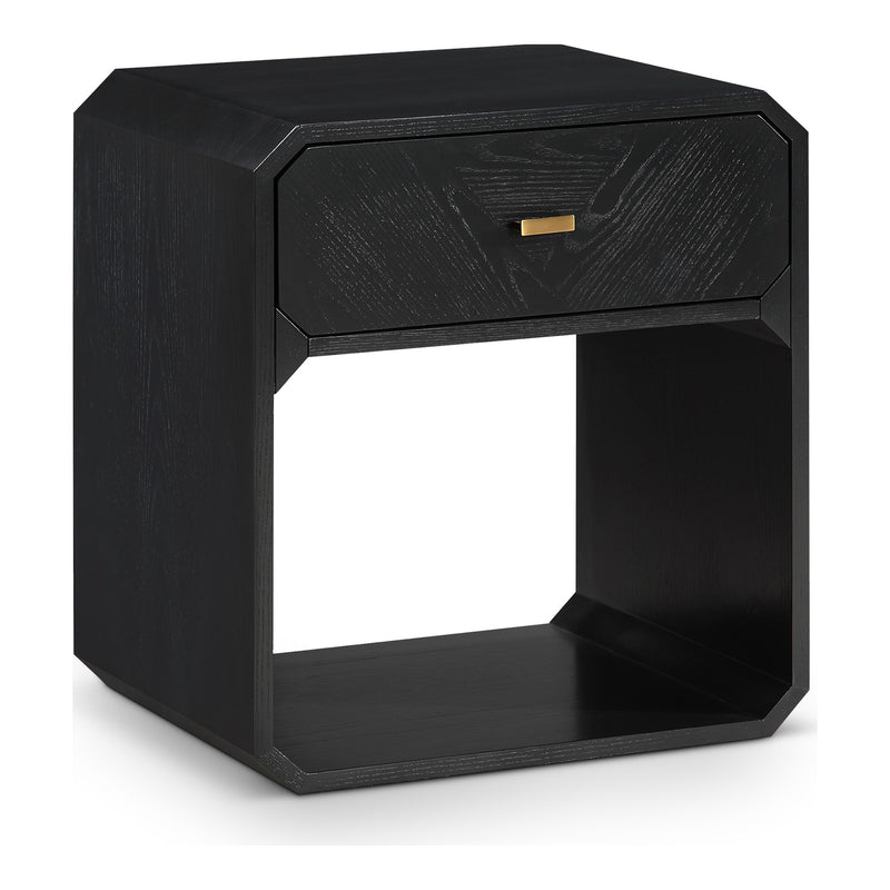 Parker Ash Veneer Nightstand in Black