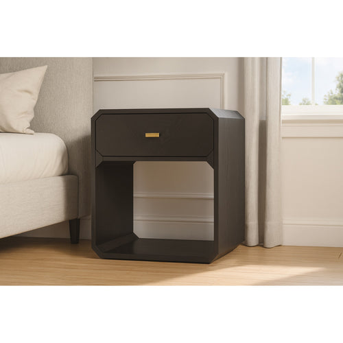 Parker Ash Veneer Nightstand in Black