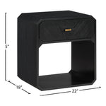 Parker Ash Veneer Nightstand in Black