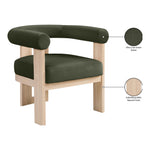 Arienzo Velvet Performance Fabric Upholstered Accent Chair in Green