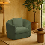 Penelope Chenille Fabric Upholstered Chair in Green