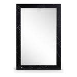 Pavia Genuine Marble Frame Mirror in Black