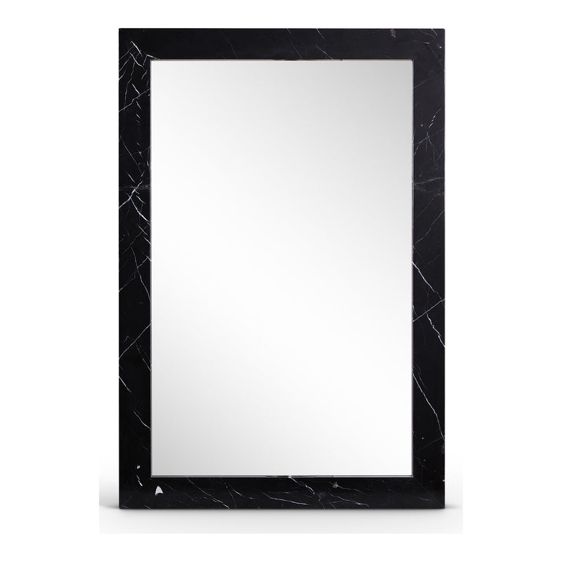Pavia Genuine Marble Frame Mirror in Black