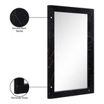 Pavia Genuine Marble Frame Mirror in Black