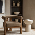 Arienzo Velvet Performance Fabric Upholstered Accent Chair in Taupe