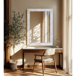 Pavia Genuine Marble Frame Mirror in White