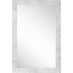 Pavia Genuine Marble Frame Mirror in White