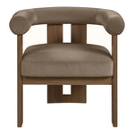 Arienzo Velvet Performance Fabric Upholstered Accent Chair in Taupe