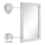 Pavia Genuine Marble Frame Mirror in White