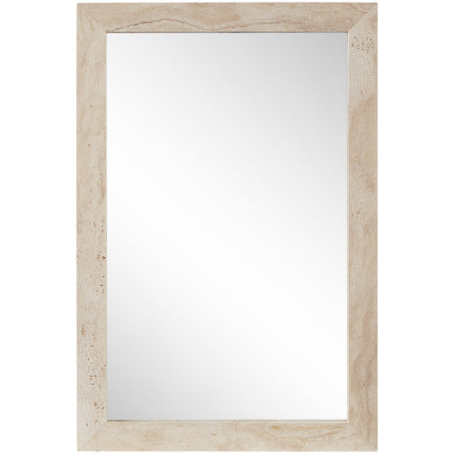 Pavia Genuine Travertine Frame Mirror in Natural