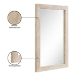 Pavia Genuine Travertine Frame Mirror in Natural