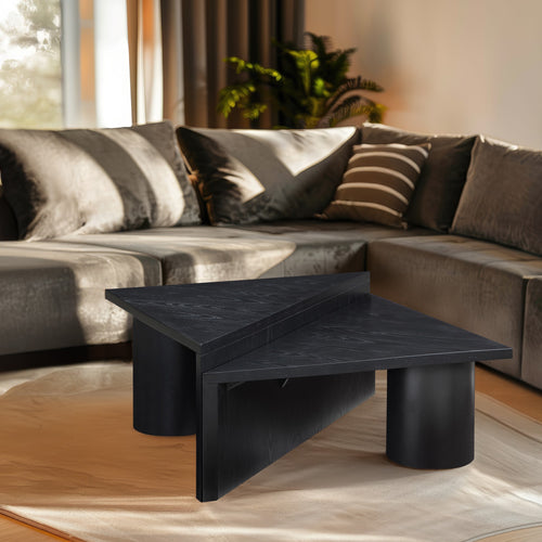 Pavillion Oak Veneer Coffee Table in Black