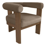 Arienzo Velvet Performance Fabric Upholstered Accent Chair in Taupe
