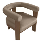 Arienzo Velvet Performance Fabric Upholstered Accent Chair in Taupe