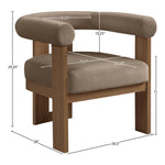 Arienzo Velvet Performance Fabric Upholstered Accent Chair in Taupe