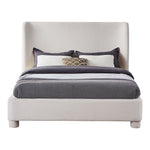 Penny Linen Textured Fabric Upholstered King Bed in Cream
