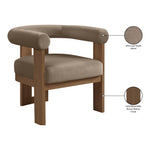 Arienzo Velvet Performance Fabric Upholstered Accent Chair in Taupe