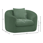 Penelope Chenille Fabric Upholstered Chair in Green