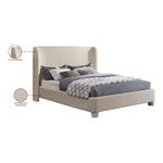Penny Linen Textured Fabric Upholstered Queen Bed in Beige
