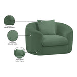 Penelope Chenille Fabric Upholstered Chair in Green